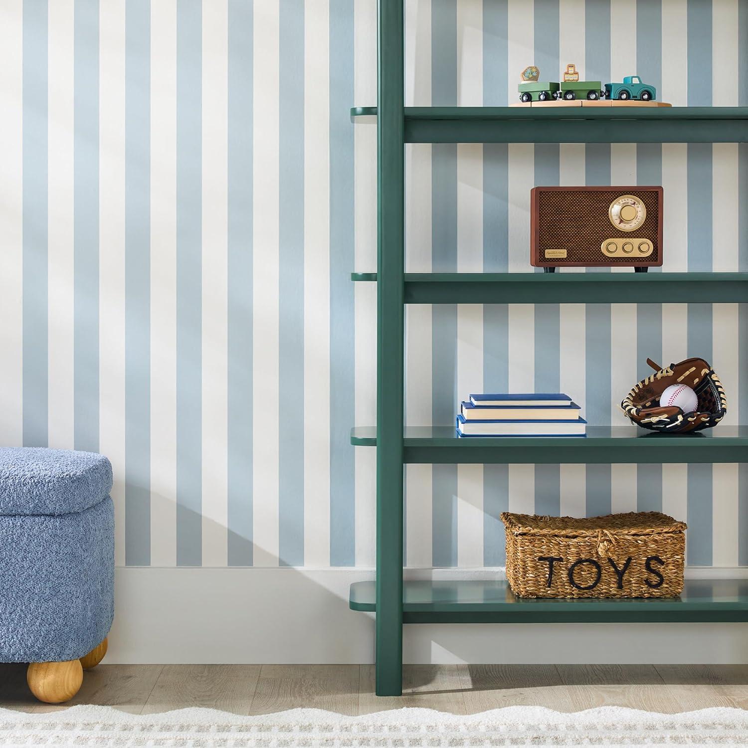 imageWalker Edison Zoey Modern Arched Wood Open Bookcase 72 Inch WhiteGreen