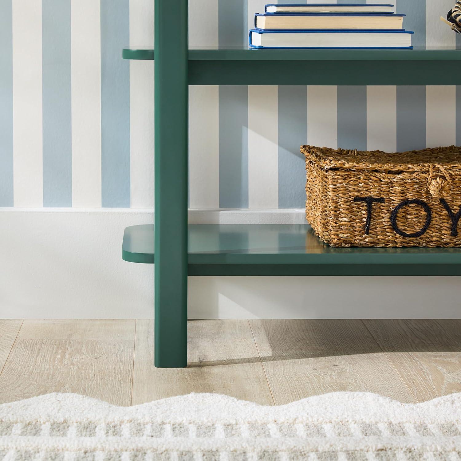 imageWalker Edison Zoey Modern Arched Wood Open Bookcase 72 Inch WhiteGreen