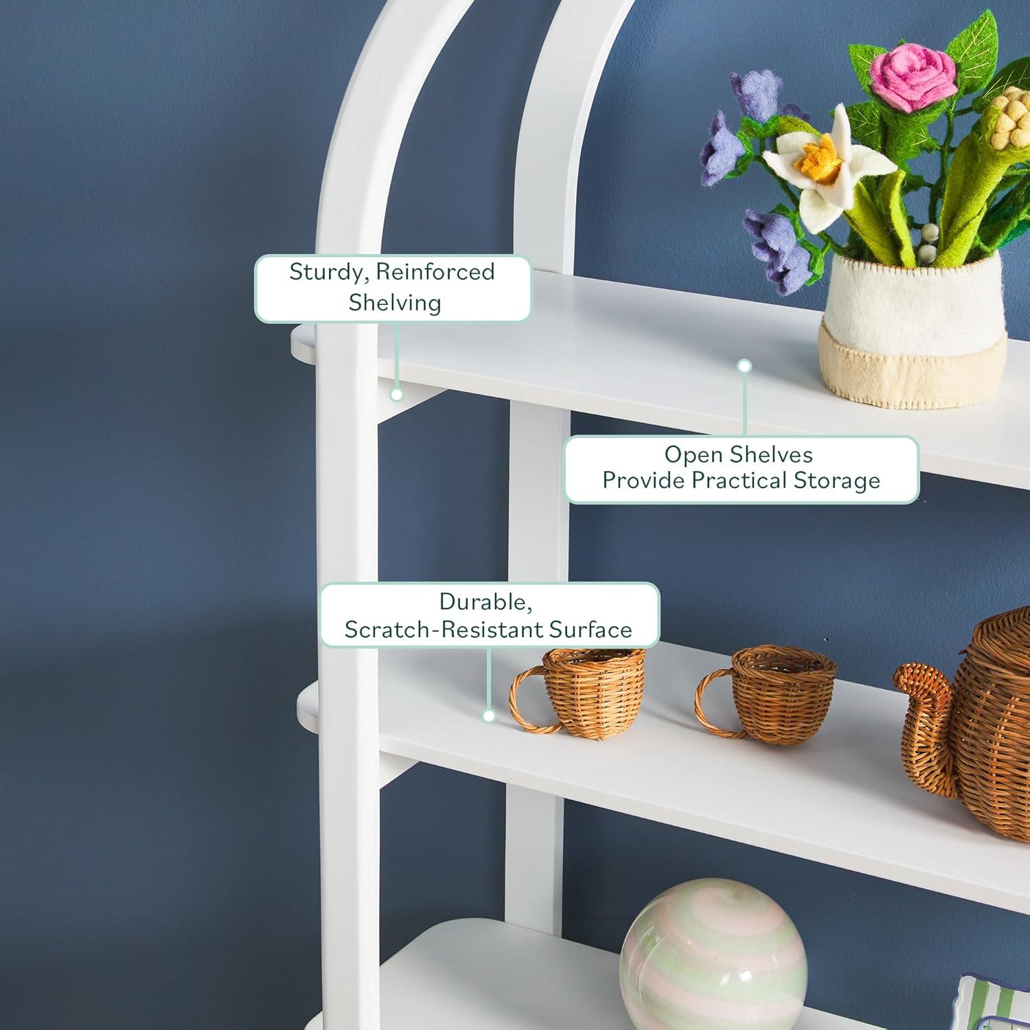 imageWalker Edison Zoey Modern Arched Wood Open Bookcase 72 Inch WhiteWhite