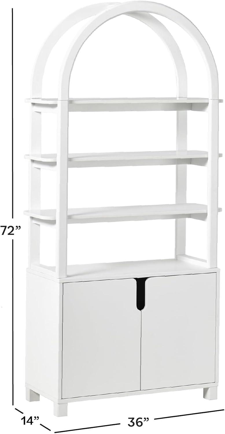 imageWalker Edison Zoey Modern Arched Wood Open Bookcase 72 Inch WhiteWhite