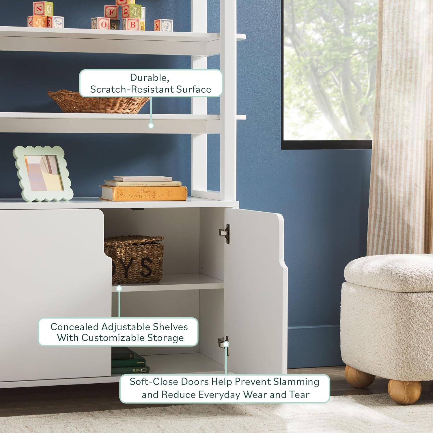 imageWalker Edison Zoey Modern Arched Wood Open Bookcase 72 Inch WhiteWhite