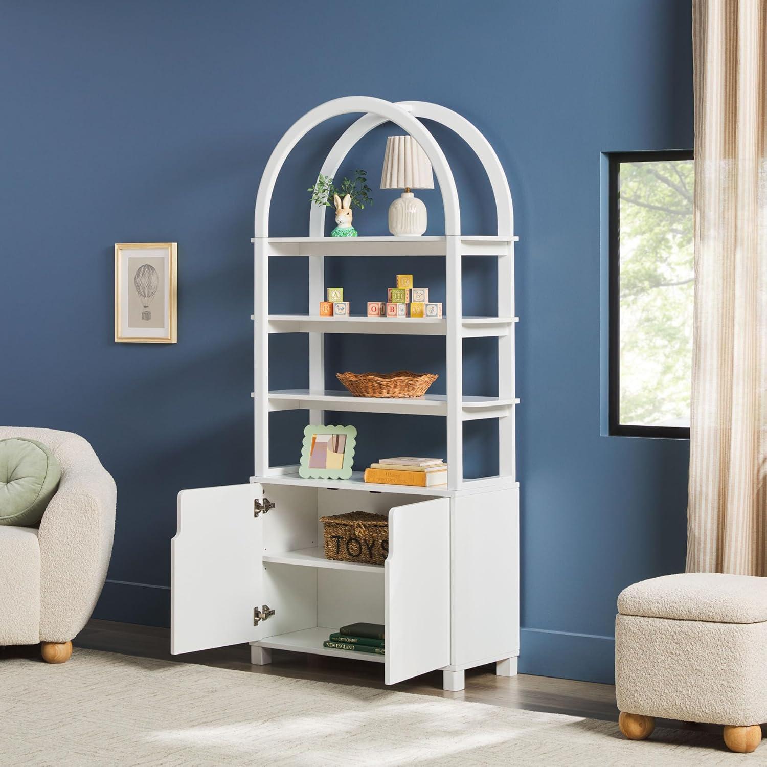 imageWalker Edison Zoey Modern Arched Wood Open Bookcase 72 Inch WhiteWhite