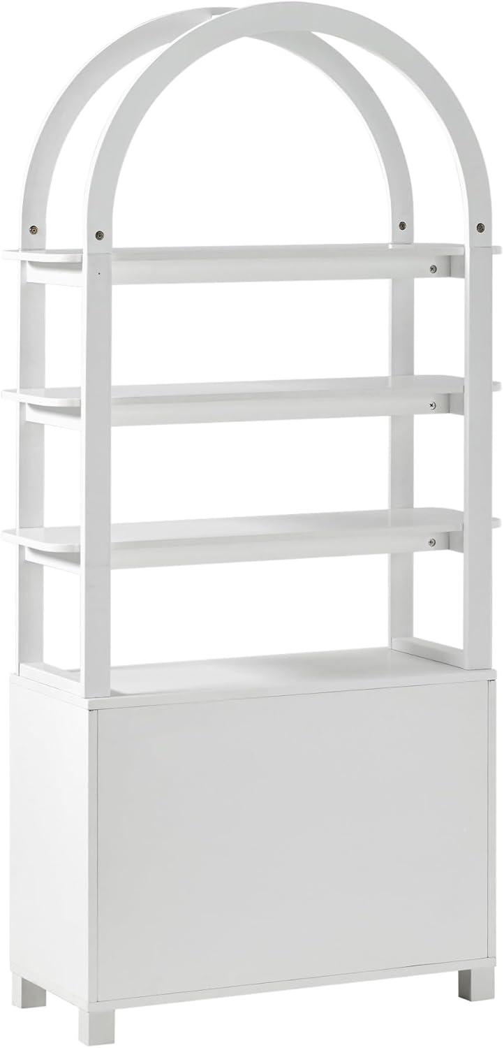 imageWalker Edison Zoey Modern Arched Wood Open Bookcase 72 Inch WhiteWhite