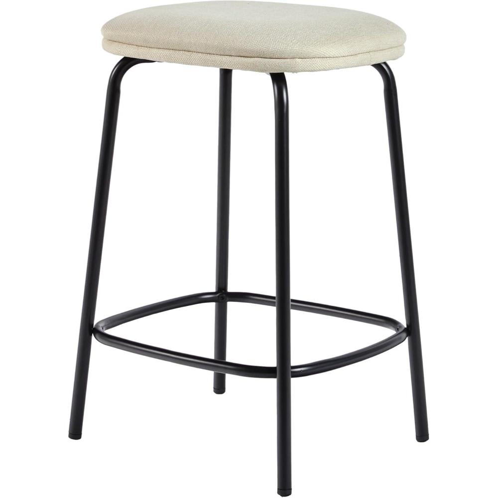 imageWalker Edison 2Piece Modern Upholstered Backless Counter Stool Set of 2 24 Inch IvoryIvory