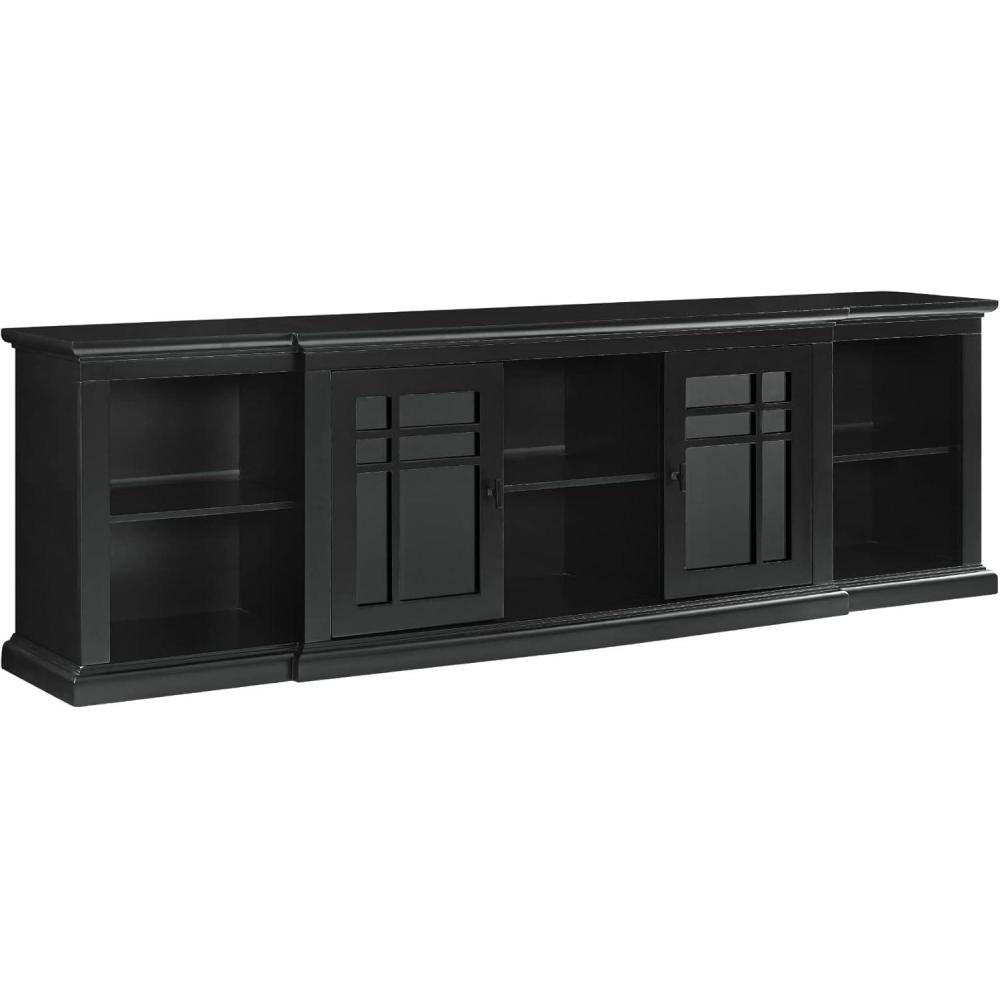 imageWalker Edison Bardot Classic GlassFront 2Door Storage Stand for TVs up to 88 Inches 80 Inch WhiteBlack