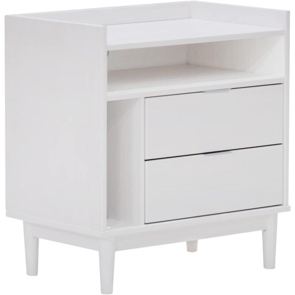 imageWalker Edison Blythe MidCentury Modern TrayTop Storage Nightstand 25 Inch WhiteWhite