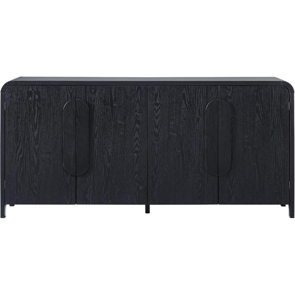 imageWalker Edison Chantelle Sideboard Buffet with Storage 64quot Coastal OakBlack