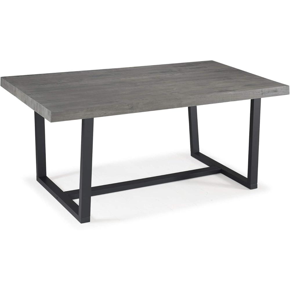 imageWalker Edison Durango Distressed Solid Wood Dining Table 52 Inch Rustic OakGrey