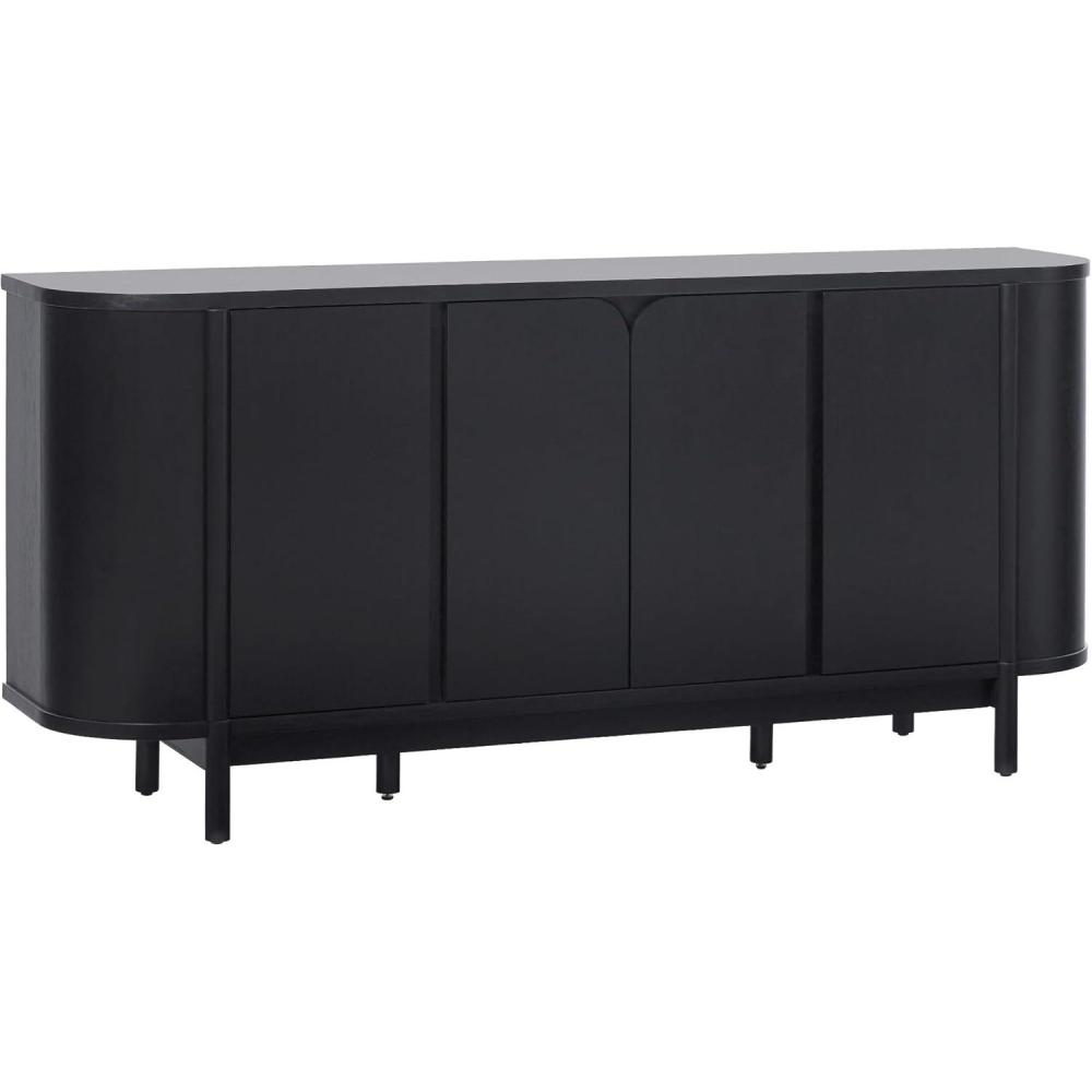 imageWalker Edison Ezra 70quot Curved Sideboard Cabinet NaturalBlack