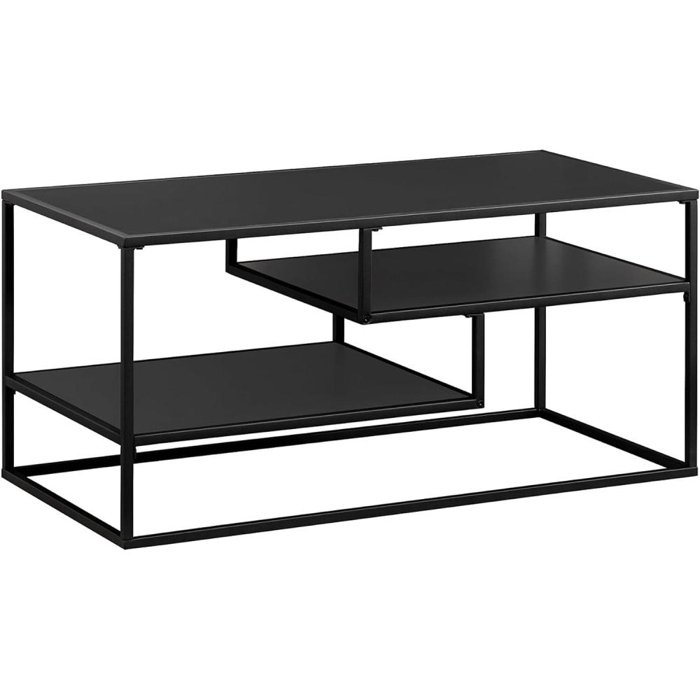 imageWalker Edison Finley Contemporary Floating Shelf Coffee Table 40 Inch BlackBlack