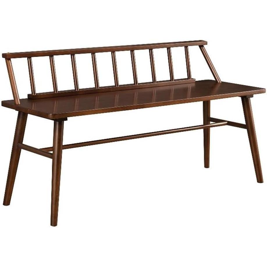 imageWalker Edison Lennon Boho Solid Wood Low SpindleBack Bench 47 Inch BlackWalnut