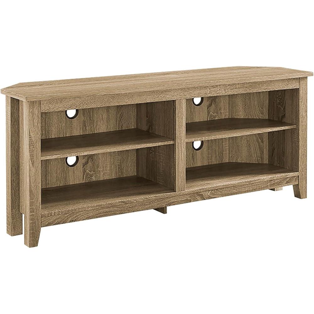 imageWalker Edison Maxwell Classic 2 Shelf Corner TV Stand for TVs up to 65 Inches 58 Inch EspressoDriftwood