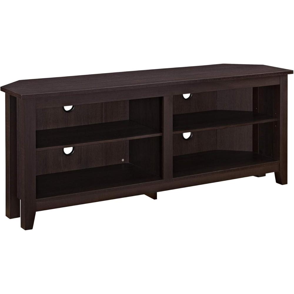 imageWalker Edison Maxwell Classic 2 Shelf Corner TV Stand for TVs up to 65 Inches 58 Inch EspressoEspresso