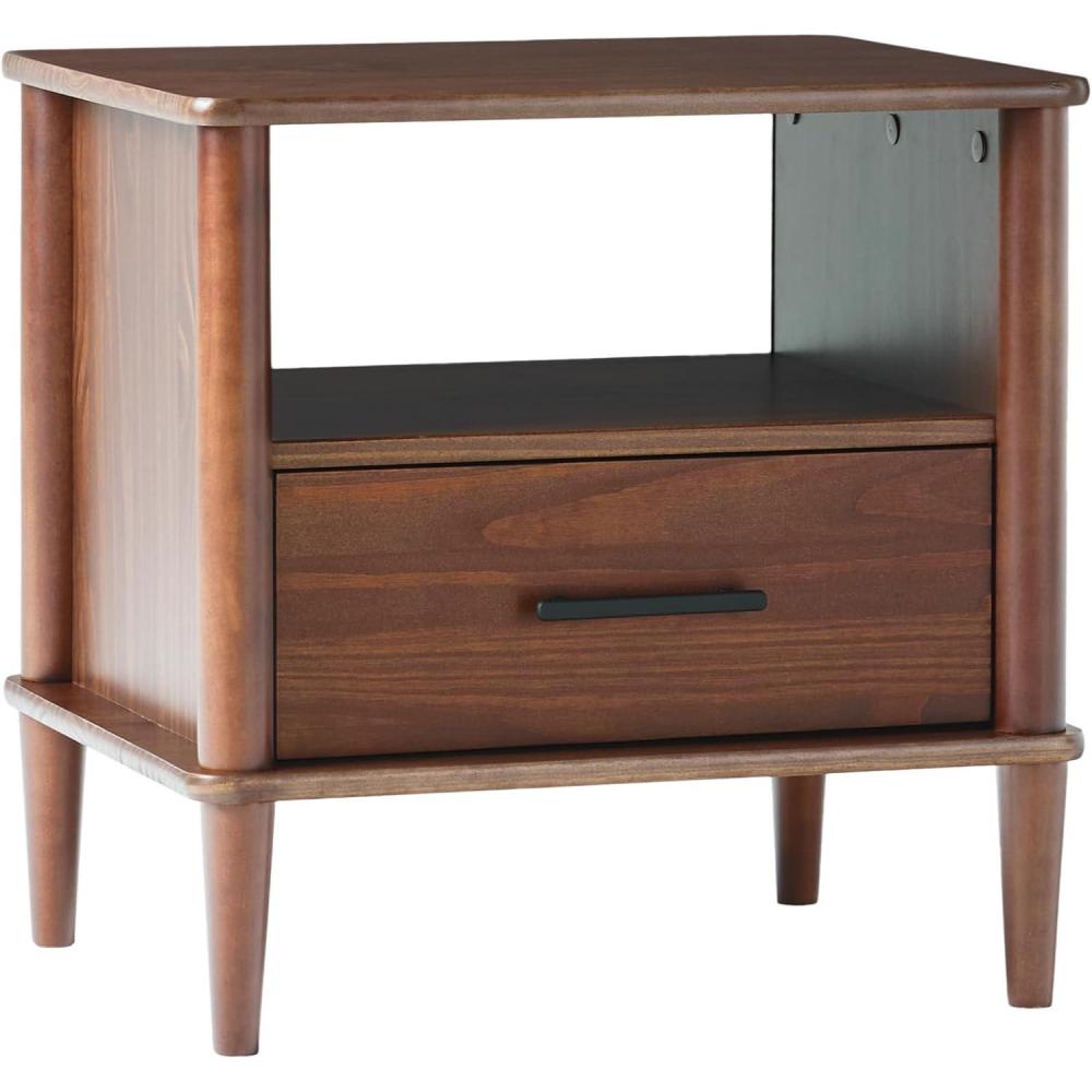 imageWalker Edison Modern 1Drawer Nightstand 20 Inch Walnut 20InchWalnut 20inch