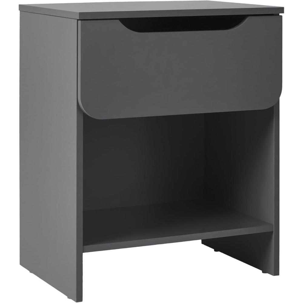 imageWalker Edison Modern 1Drawer Simple Nightstand 20 Inch RivieraDark Grey