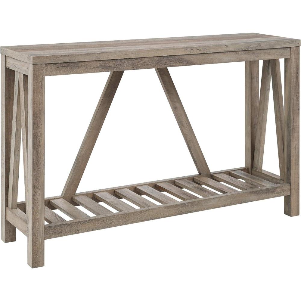 imageWalker Edison Modern Farmhouse Accent Entryway Table Entry Table Living Room End Table 52 Inch Rustic OakGrey Wash