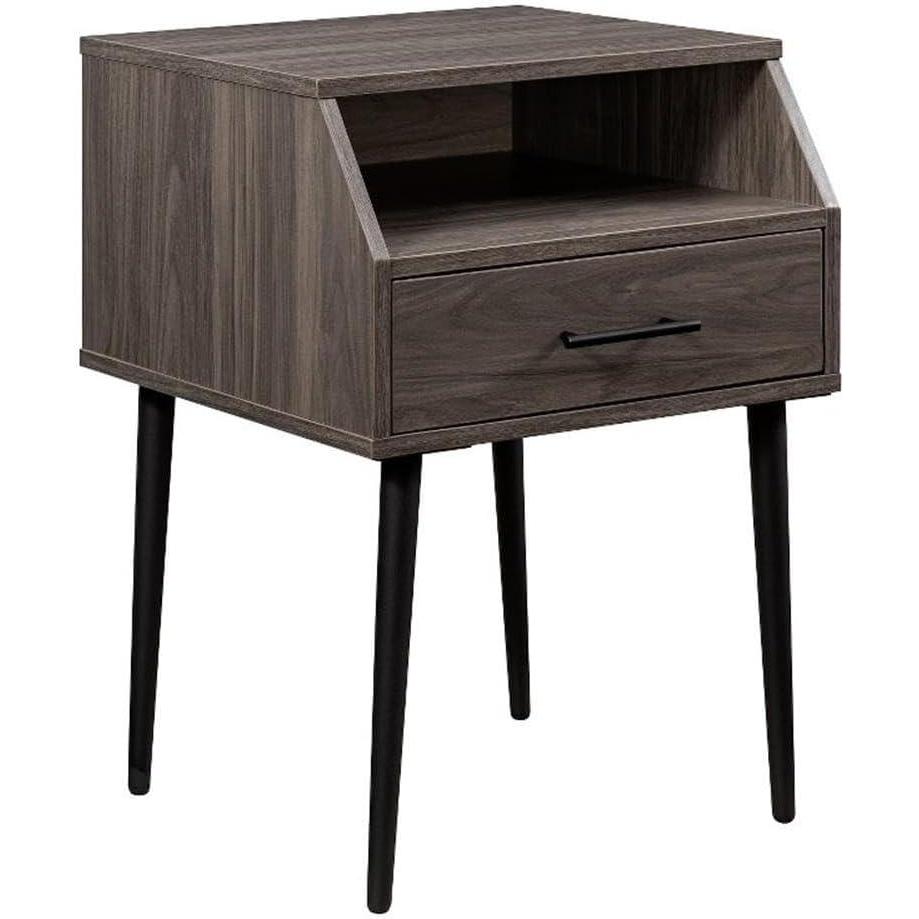imageWalker Edison Nora 18quot 1Drawer Contemporary Side Table with Open StorageSlate GreyBlack 18 InchSlate Grey