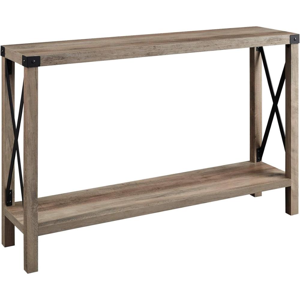 imageWalker Edison Sedalia Modern Farmhouse Metal X Entry Table 46 Inch GreyGrey