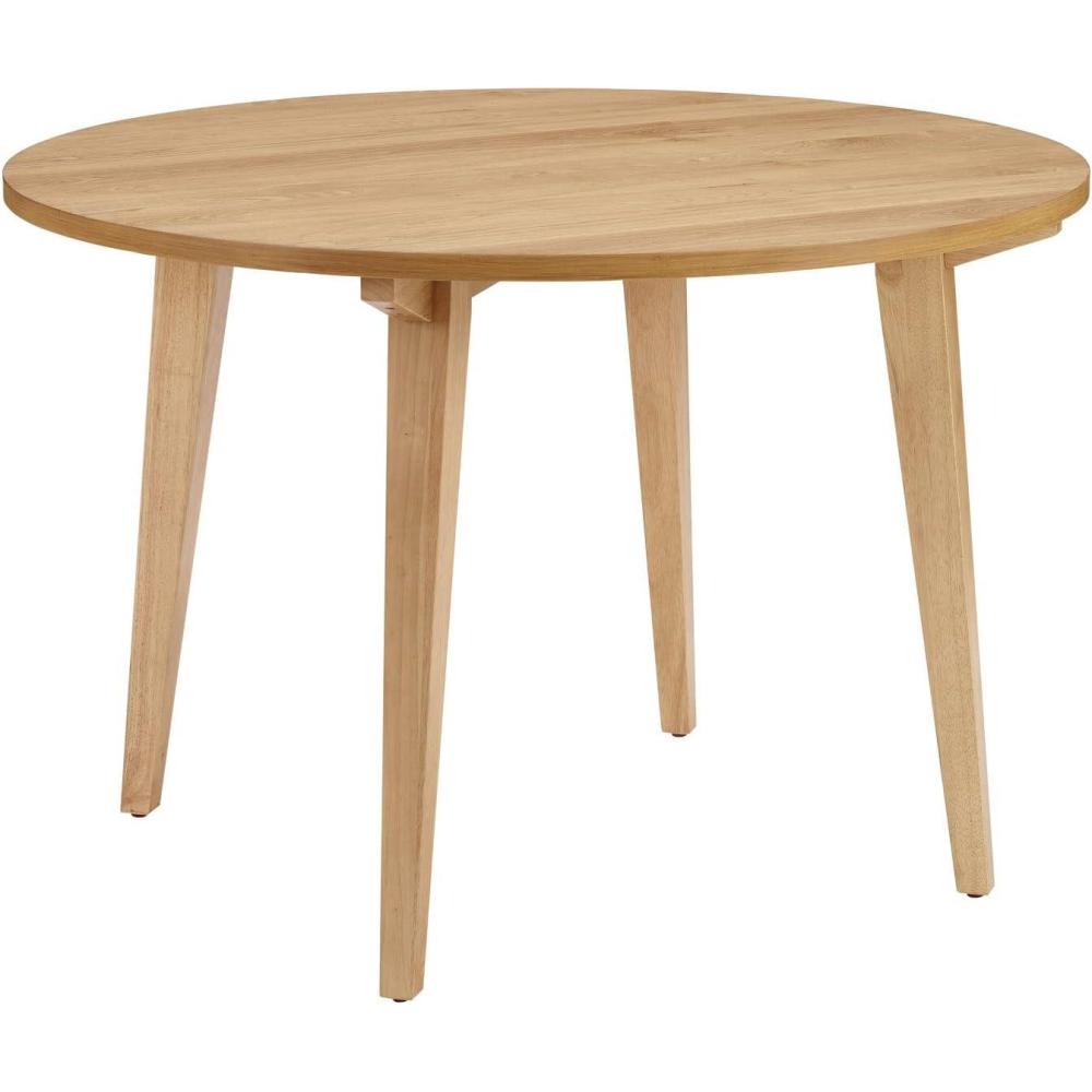 imageWalker Edison Sibu Japandi Minimalist Round Dining Table Dining Room Kitchen 4 Person 45 Inch WhiteEnglish Oak