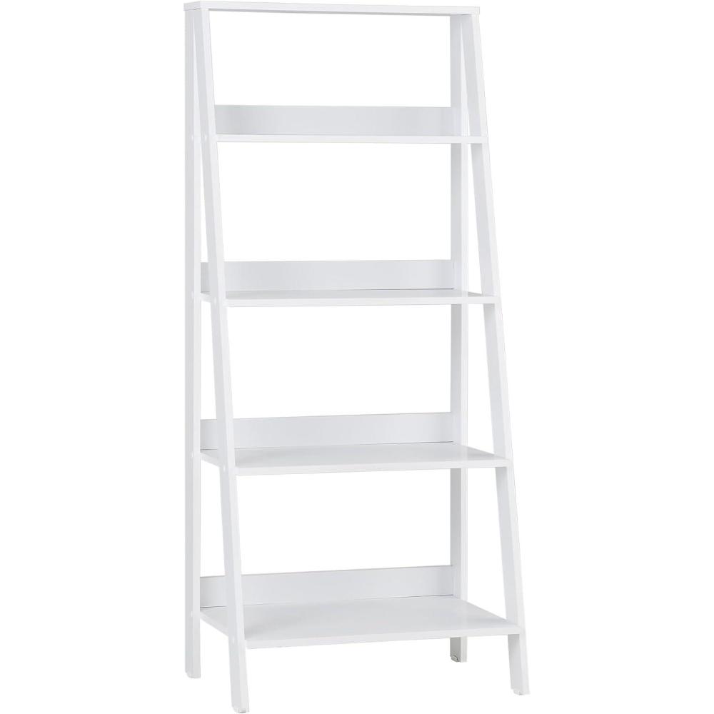 imageWalker Edison Sophia Modern 4 Shelf Ladder Bookcase 55 Inch WhiteWhite