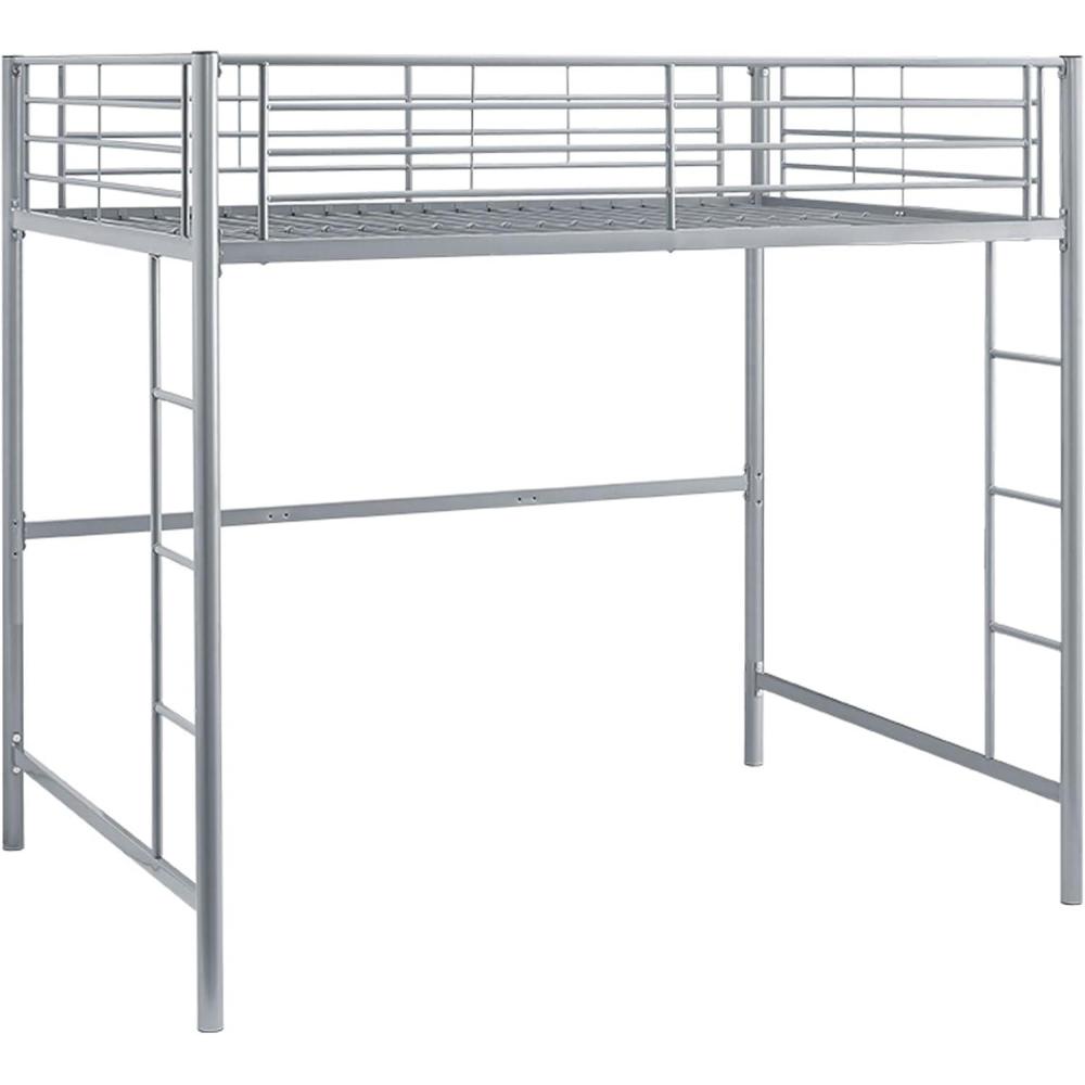 imageWalker Edison Timothee Urban Industrial Metal Double over Loft Bunk Bed Full Loft BlackSilver