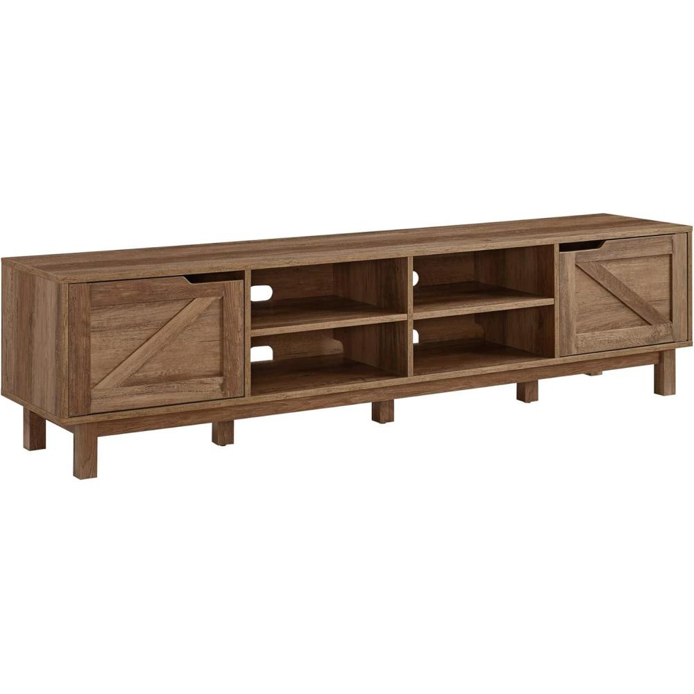 imageWalker Edison Tinsley Rustic BarnDoor Low Stand for TVs up to 80 Inches 70 Inch Grey WashRustic Oak