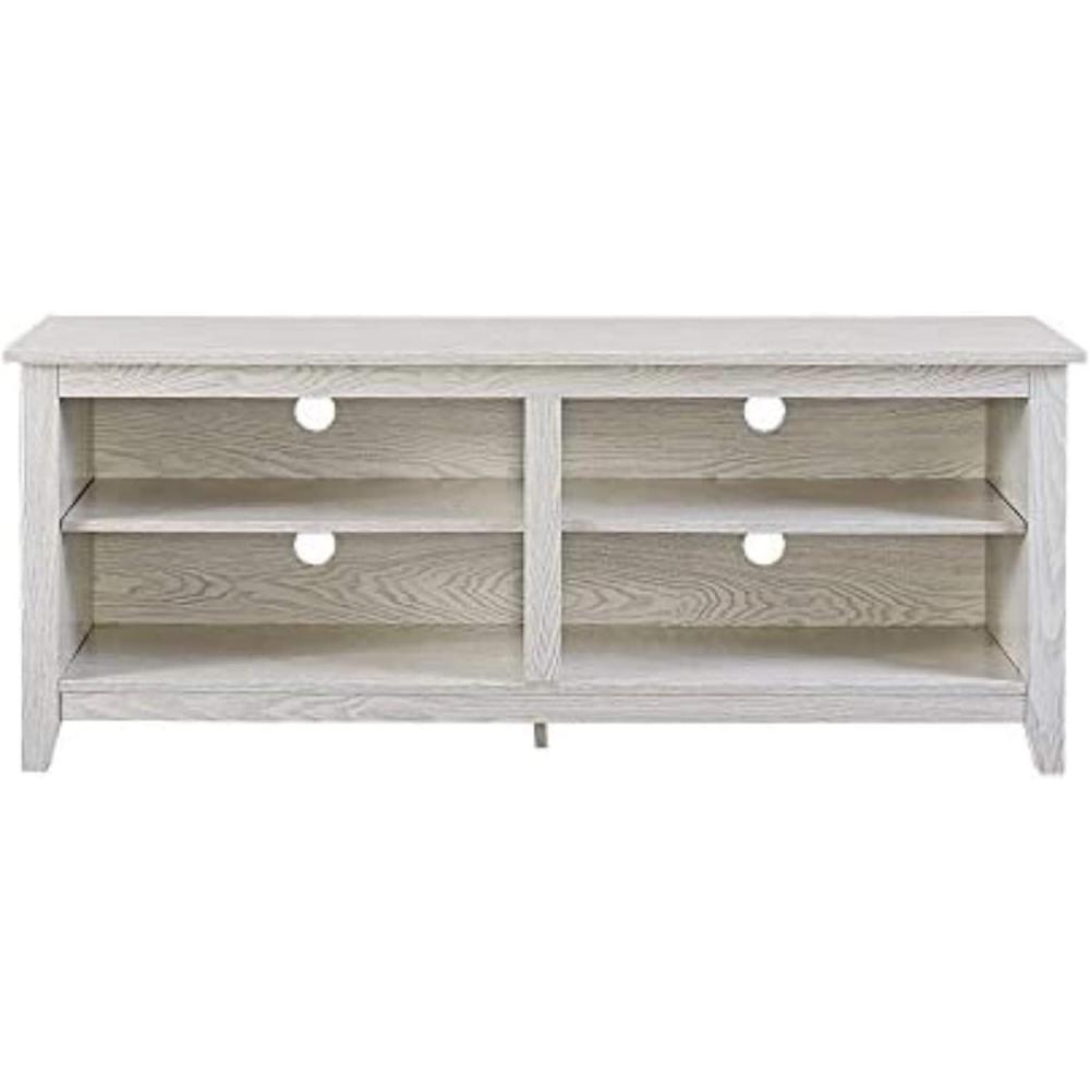 imageWalker Edison Wren Classic 4 Cubby Fireplace TV Stand for TVs up to 80 Inches 70 Inch EspressoWhite Wash