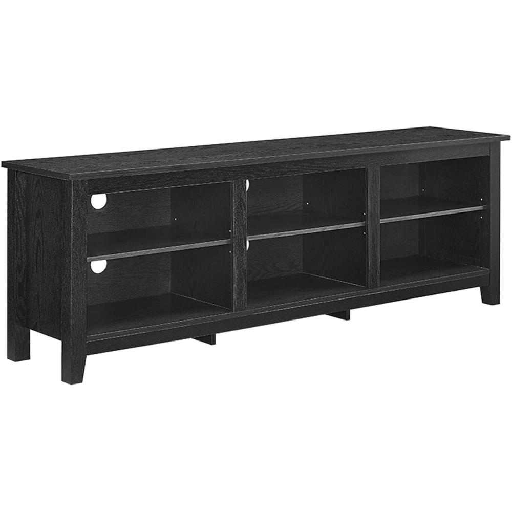 imageWalker Edison Wren Classic 6 Cubby TV Stand for TVs up to 80 Inches 70 Inch CharcoalBlack