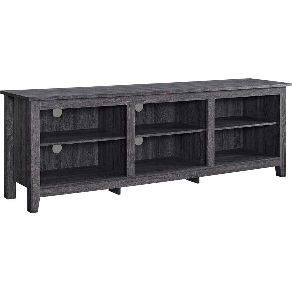imageWalker Edison Wren Classic 6 Cubby TV Stand for TVs up to 80 Inches 70 Inch CharcoalCharcoal