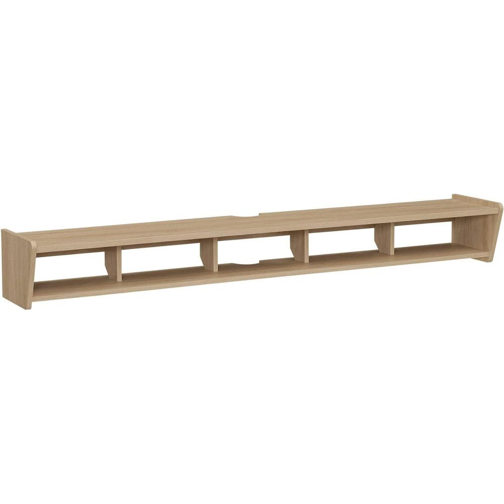 imageWalker Edison Zee Modern Floating Mounted Minimalist Stand for TVs up to 70 Inches 65 Inch Coastal OakCoastal Oak