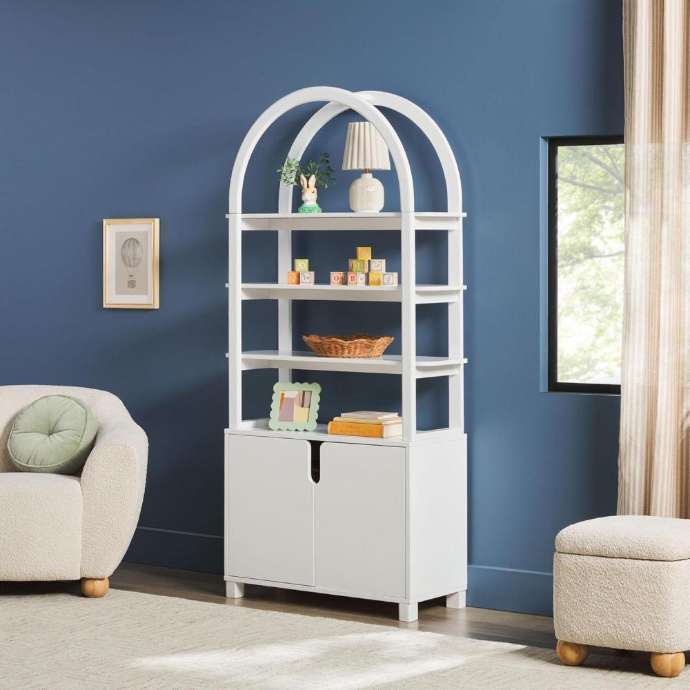 imageWalker Edison Zoey Modern Arched Wood Open Bookcase 72 Inch WhiteWhite