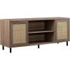 imageWalker Edison Adelaide Coastal RattanDoor TV Stand for TVs up to 60 Inches 58 Inch Driftwood