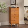 imageWalker Edison Blythe Scandi Minimalist 5Drawer Solid Wood Dresser 43 Inch Caramel