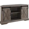 imageWalker Edison Everette Modern Farmhouse Double Sliding X Barn Door TV Stand for TVs up to 58 Inches 52 Inch Grey Wash