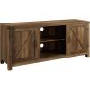 imageWalker Edison Georgetown Modern Farmhouse Double Barn Door TV Stand for TVs up to 65 Inches 58 Inch Rustic Oak