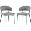 imageWalker Edison Modern Curved Back Upholstered Dining Chair with HighPerformance Woven Upholstery and Powder Coated Steel Base 2pk Charcoal