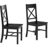 imageWalker Edison Modern Farmhouse Wood XBack Armless Dining Chairs Kitchen Set of 2 BlackBlack