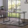 imageWalker Edison Sutton Wood and Dual Metal Leg Dining Table 60 Inch GreyGrey