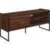 imageWalker Edison Tierra Contemporary Minimalist MetalLeg Low Stand for TVs up to 50 Inches 48 Inch Dark Walnut
