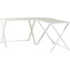 imageWalker Edison Wright Modern X Leg Glass Top Corner Computer Gaming L Shape Desk Home Office 51 Inch White