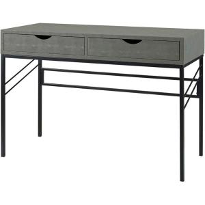 Walker Edison 2 Drawer Modern Wood and Metal Computer Writing Desk Home Office Workstation Small, 44 Inch, Off White(Grey)