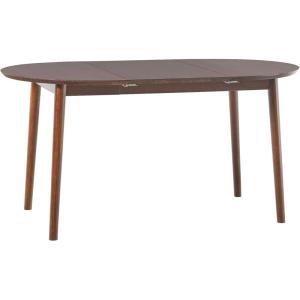 Walker Edison 6 Person Mid-Century Modern Solid Wood Oval Extension Dining Table with Hairpin Legs and Removable Leaf, Caramel(Walnut)