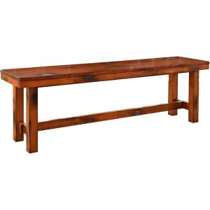 Walker Edison 68″ Drop Leaf Trestle Wood Dining Table in Dark Oak(Bench)