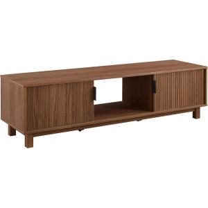 Walker Edison Arundo Fluted TV Stand for TVs up to 65 Inches, 58″ TV Stand, Mocha(Mocha)