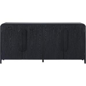 Walker Edison Chantelle Sideboard Buffet with Storage, 64″, Coastal Oak(Black)