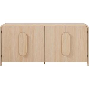 Walker Edison Chantelle Sideboard Buffet with Storage, 64″, Coastal Oak(Coastal Oak)