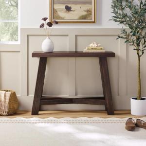 Walker Edison Colt Modern Farmhouse Solid Wood Entry Table, 40 Inch, Espresso(Espresso)