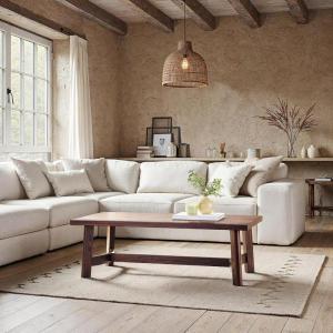 Walker Edison Colt Modern Farmhouse Solid Wood Round Coffee Table, 36 Inch, Espresso(Espresso)