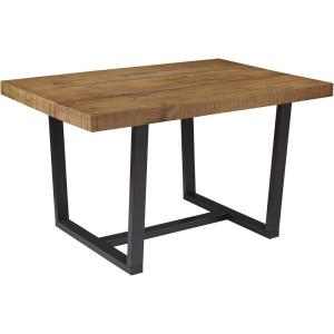 Walker Edison Durango Distressed Solid Wood Dining Table, 52 Inch, Rustic Oak(Rustic Oak)