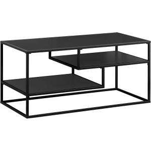 Walker Edison Finley Contemporary Floating Shelf Coffee Table, 40 Inch, Black(Black)